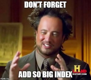 Přidání indexu