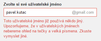 GMail ignoruje tečky