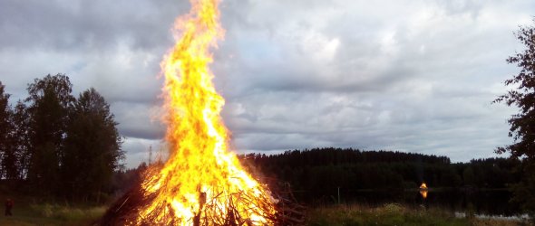 Bonfire at Netta's family cottage