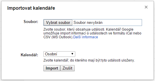 Import souboru s akcí