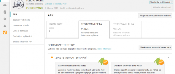 Výběr testovací skupiny
