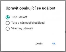 Úprava opakující se události v Google Kalendáři