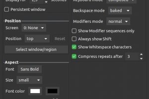 Screenkey - UI Nastavení