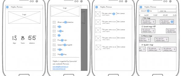 Wireframe aplikace